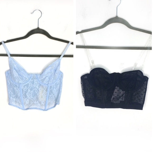 Forever 21 Other - NWT F21 sheer lace polkadot bralette top bundle S